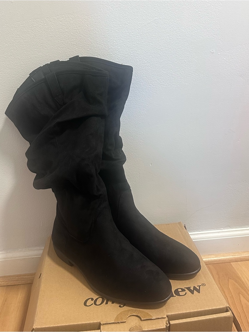 comfortview Black Slouch Over-The-Knee Boots